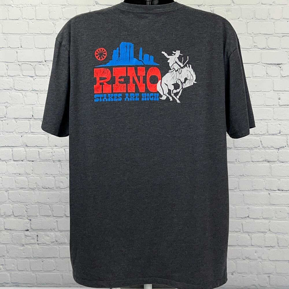 Bass Pro Shops Reno Nevada Stakes Are High T Shirt 2XL XXL Cowboy Rodeo Tee